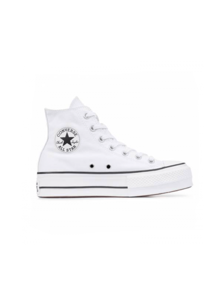 CONVERSE ALL STAR - BLANCAS RAYA NEGRA PLATAFORMA