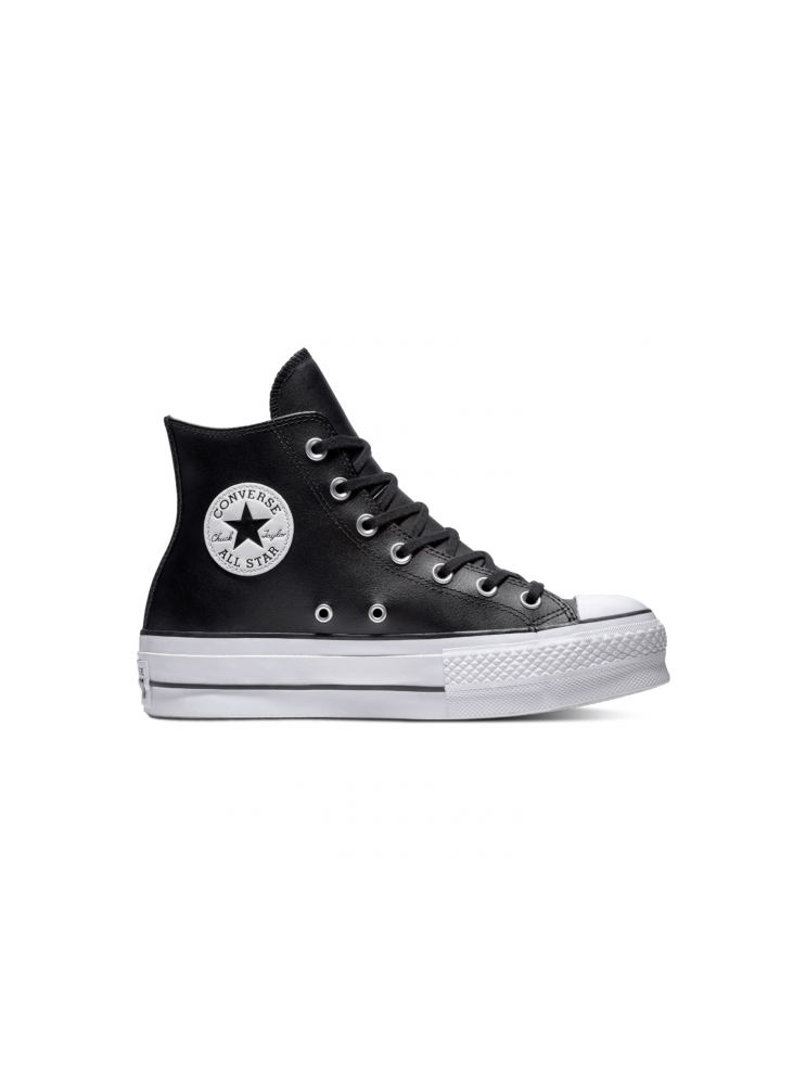 CONVERSE ALL STAR - NEGRAS ALTAS PLATAFORMA PIEL