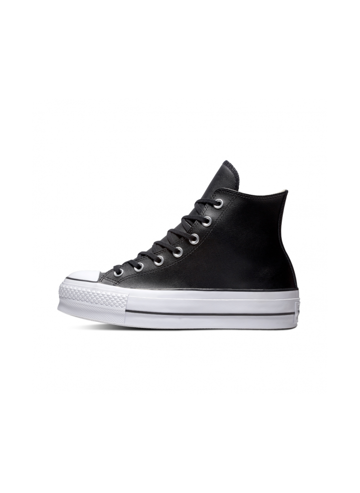 converse plataforma piel negras